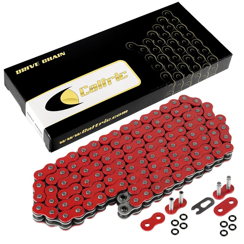 Caltric O-Ring Drive Chain Compatible with Honda Crf150F Crf-150F Crf230F Crf-230F Cmx250C Cmx-250C Xr650L Xr-650L 2013 Red - Image 1